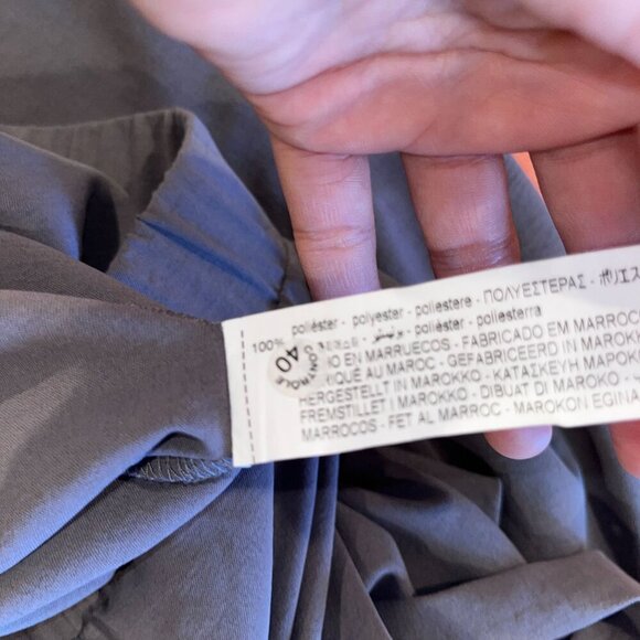 Zara Gray High-Waist Wide-Leg Tie Waistband Flowy Women's Pants Size Large - Picture 12 of 12